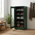 Green Ten Pair Solid WoodShoe Storage Cabinet