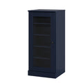 Navy Blue Ten Pair Solid WoodShoe Storage Cabinet on a white background
