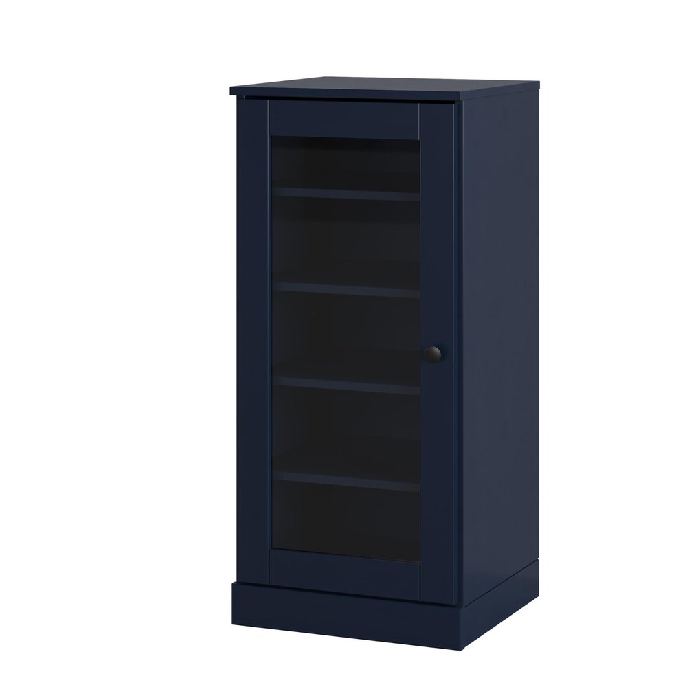 Navy Blue Ten Pair Solid WoodShoe Storage Cabinet