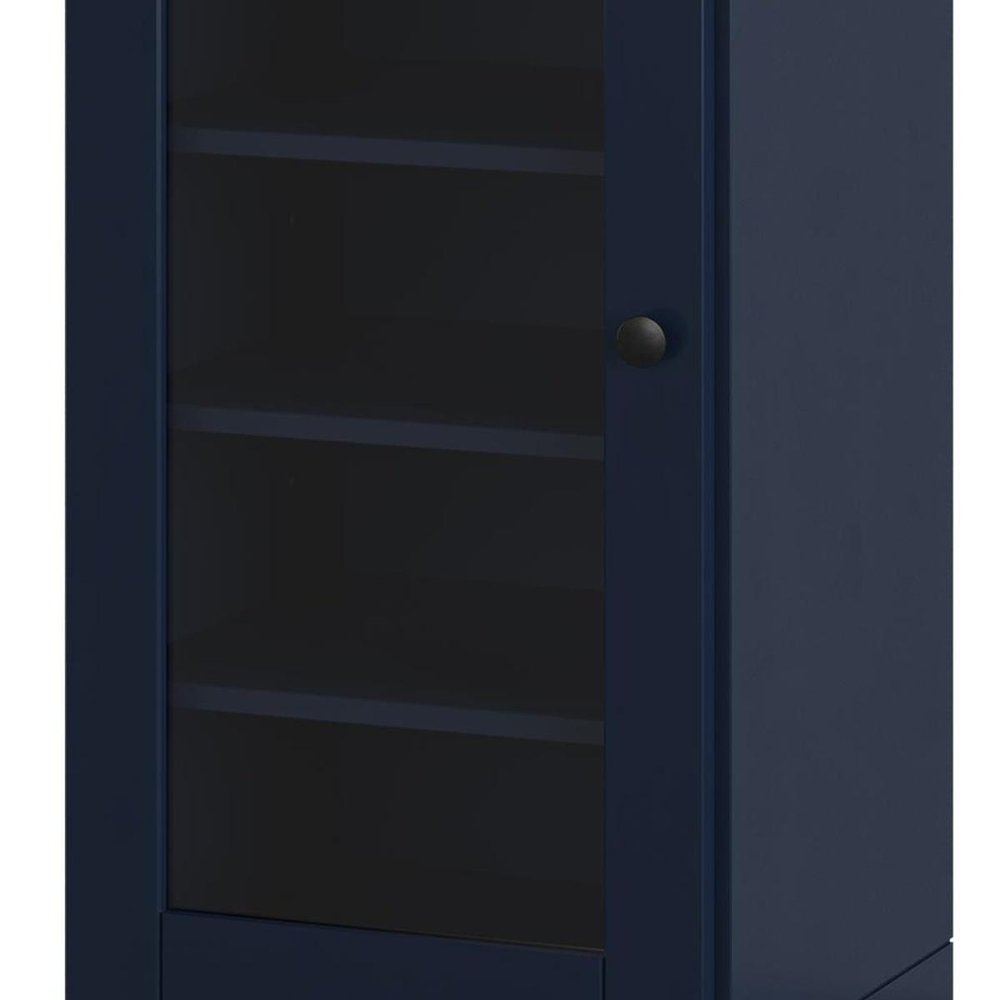 Navy Blue Ten Pair Solid WoodShoe Storage Cabinet