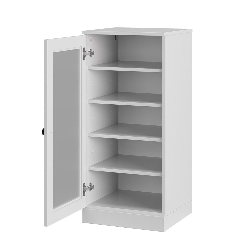 White Ten Pair Solid WoodShoe Storage Cabinet
