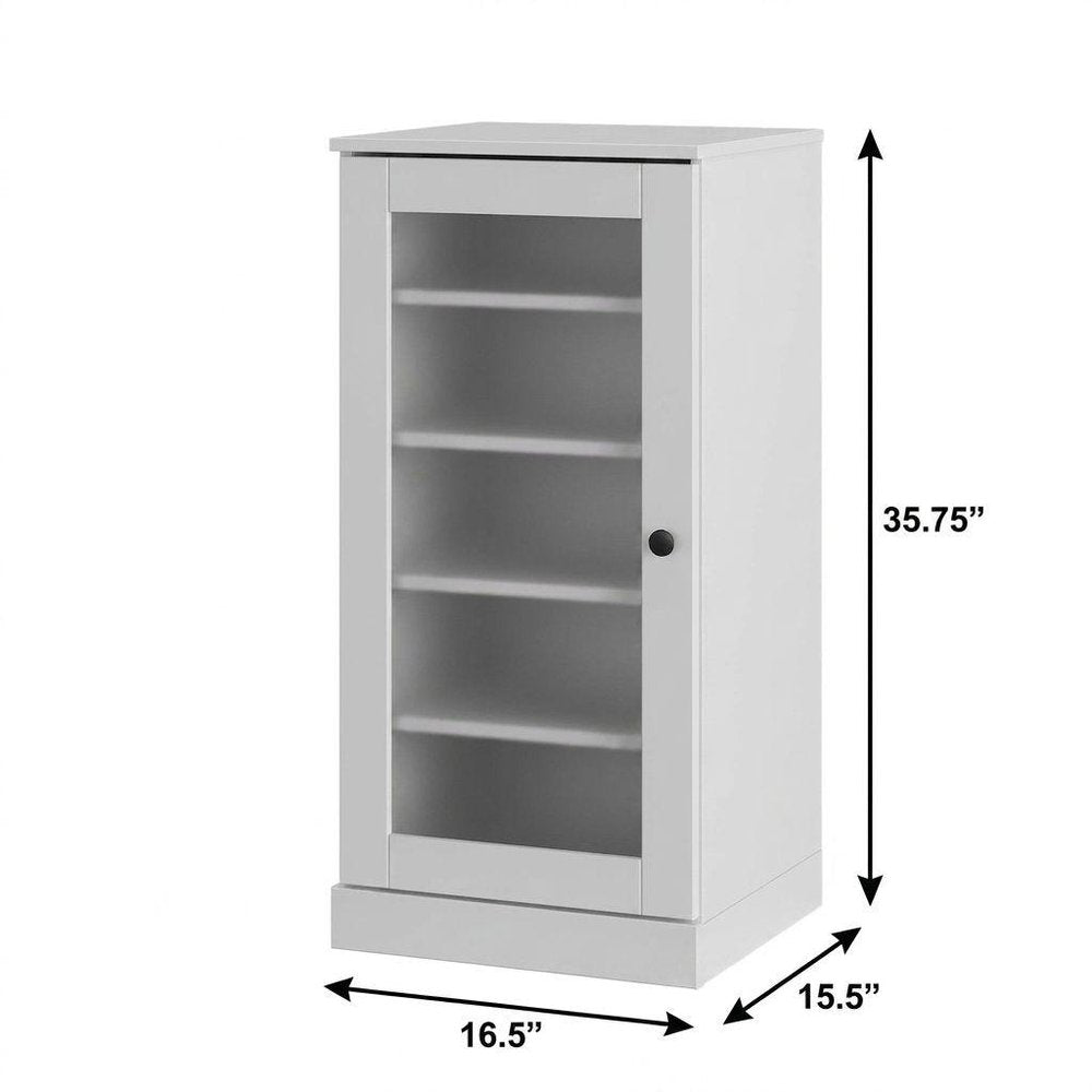 White Ten Pair Solid WoodShoe Storage Cabinet