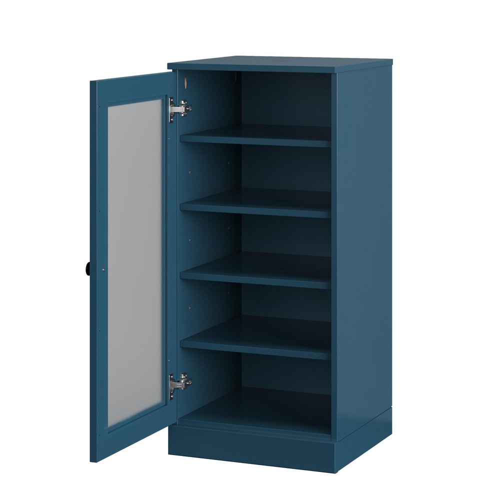 Teal Blue Ten Pair Solid WoodShoe Storage Cabinet - SKU 752263