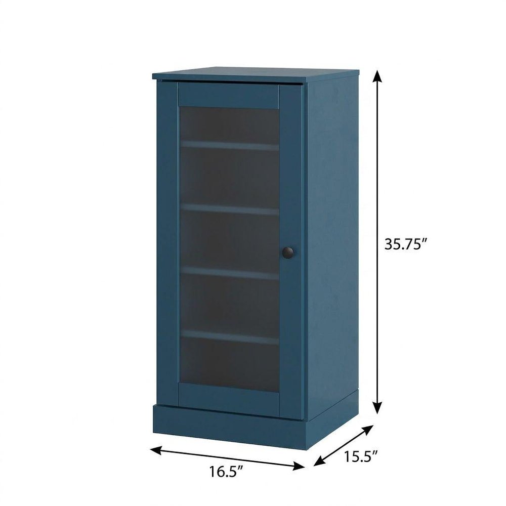 Teal Blue Ten Pair Solid WoodShoe Storage Cabinet - SKU 752263