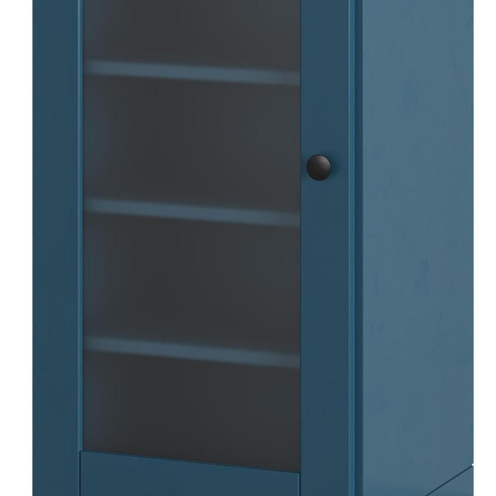 Teal Blue Ten Pair Solid WoodShoe Storage Cabinet - SKU 752263