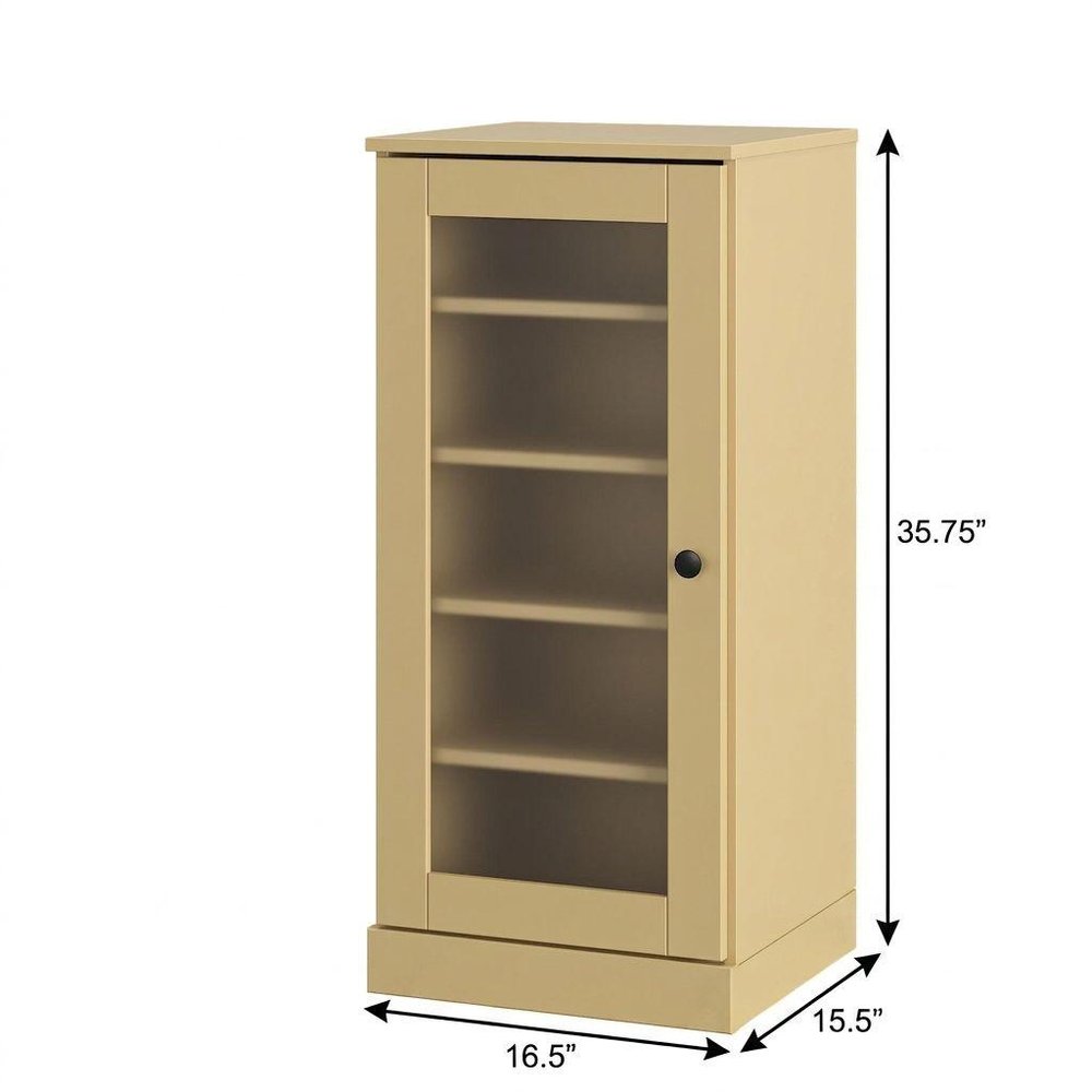 Yellow Ten Pair Solid WoodShoe Storage Cabinet - SKU 752264