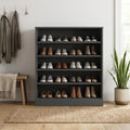 Gray Twenty Pair Solid WoodShoe Storage Cabinet