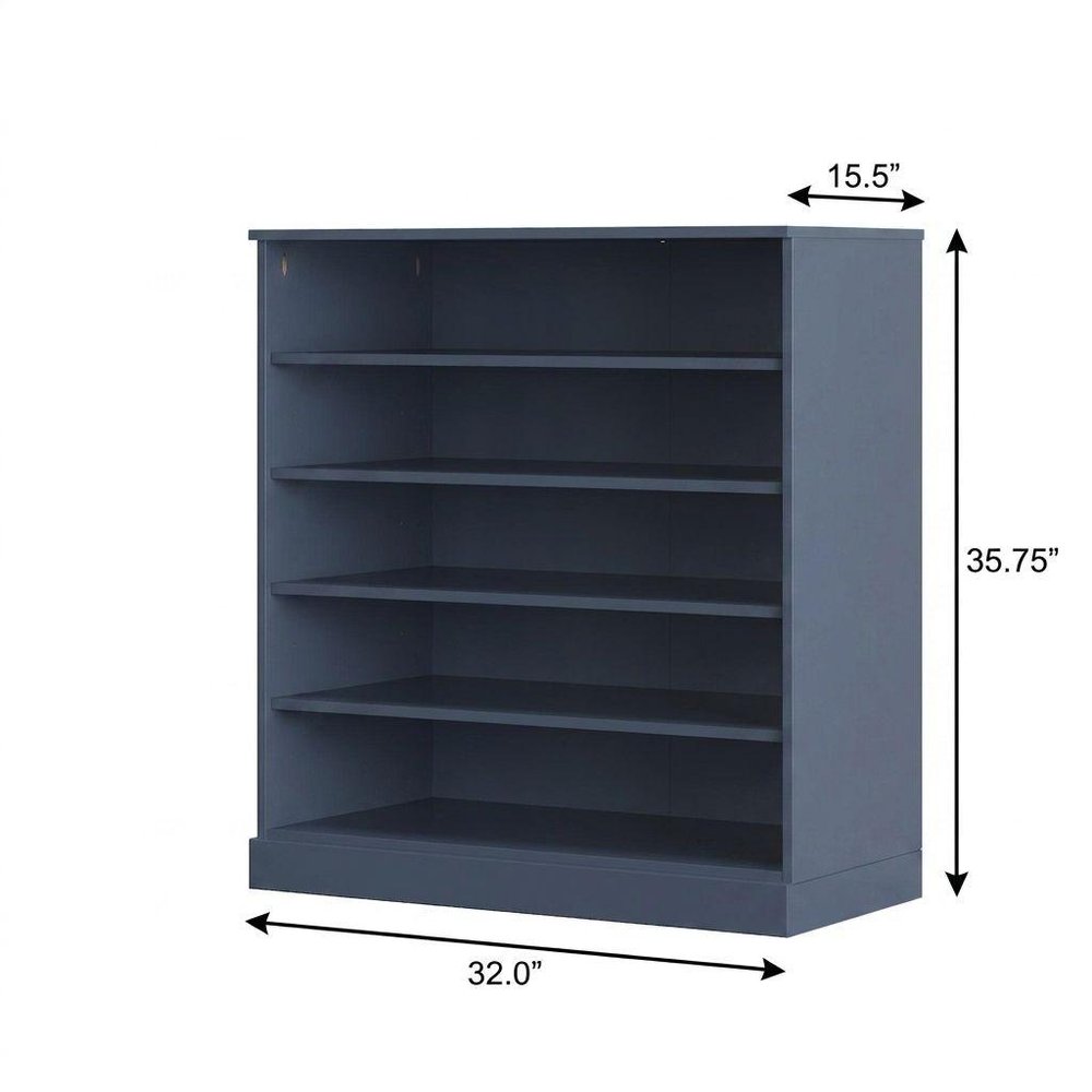 French Blue Twenty Pair Solid WoodShoe Storage Cabinet