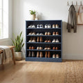 French Blue Twenty Pair Solid WoodShoe Storage Cabinet