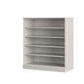 Off White Twenty Pair Solid WoodShoe Storage Cabinet on a white background