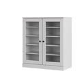 White Twenty Pair Solid WoodShoe Storage Cabinet on a white background