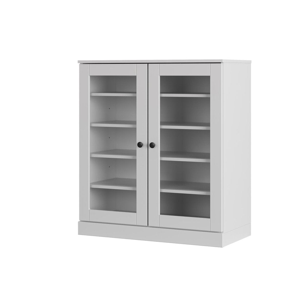 White Twenty Pair Solid WoodShoe Storage Cabinet