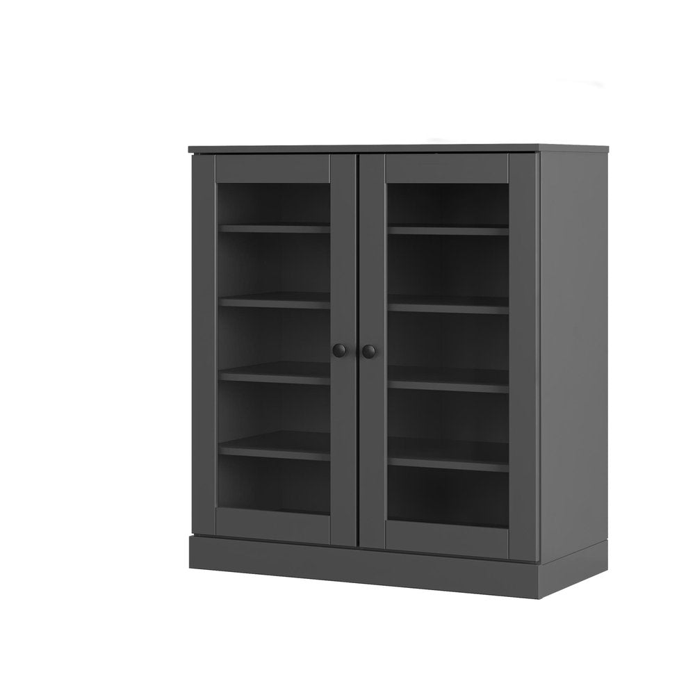 Gray Twenty Pair Solid WoodShoe Storage Cabinet