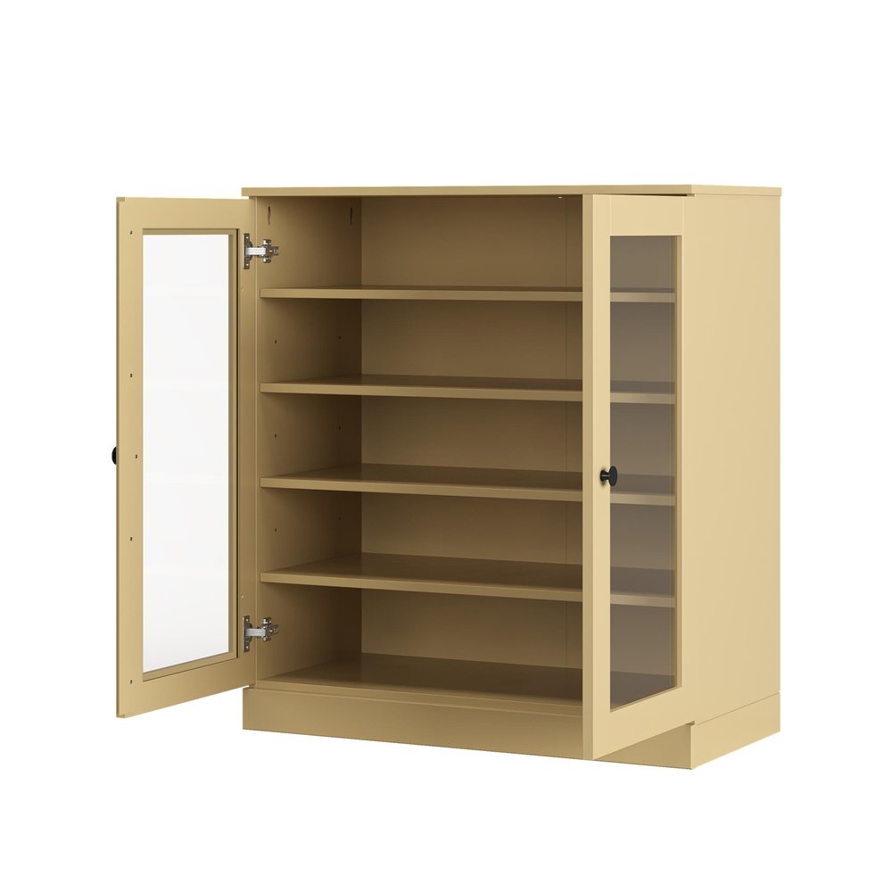 Yellow Twenty Pair Solid WoodShoe Storage Cabinet