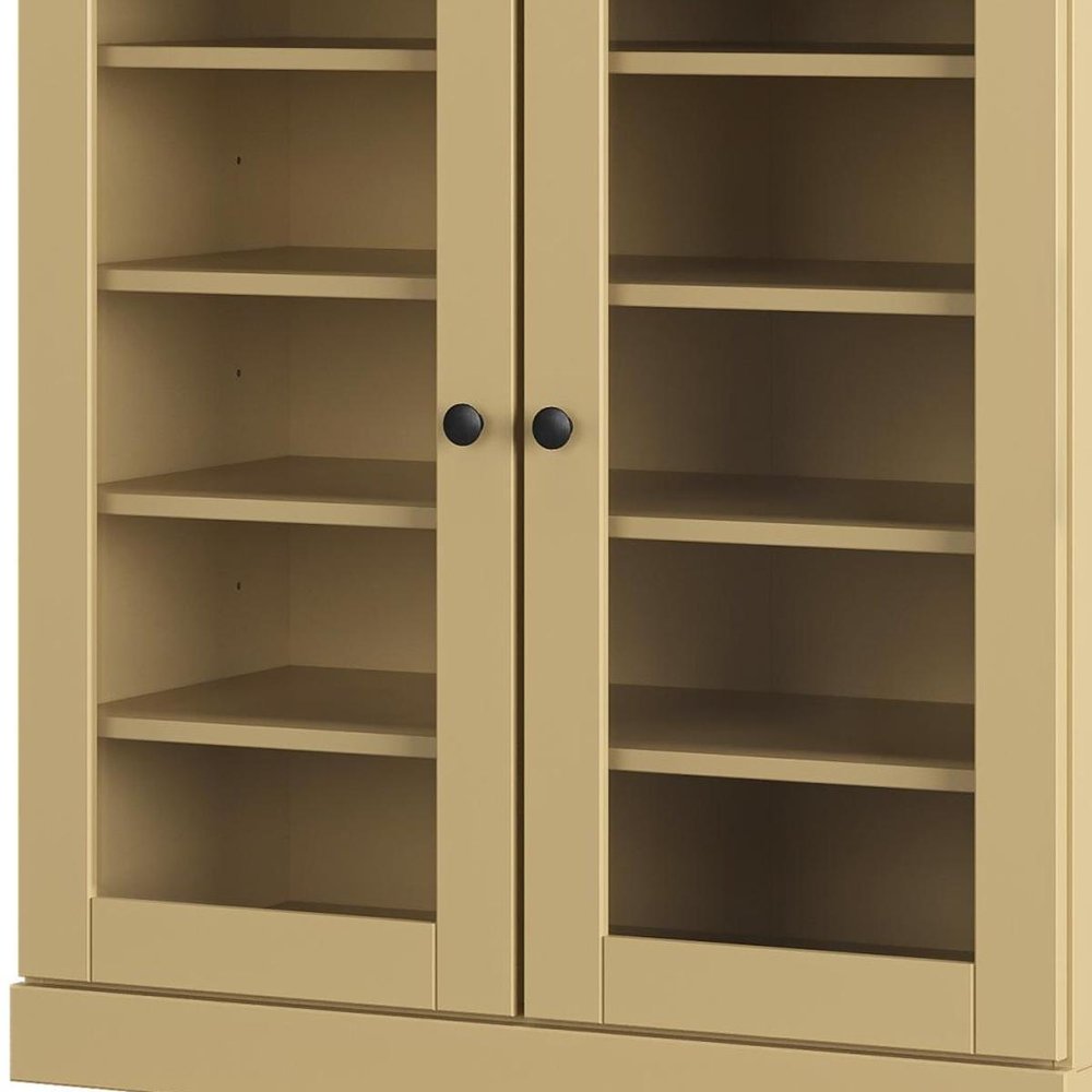 Yellow Twenty Pair Solid WoodShoe Storage Cabinet