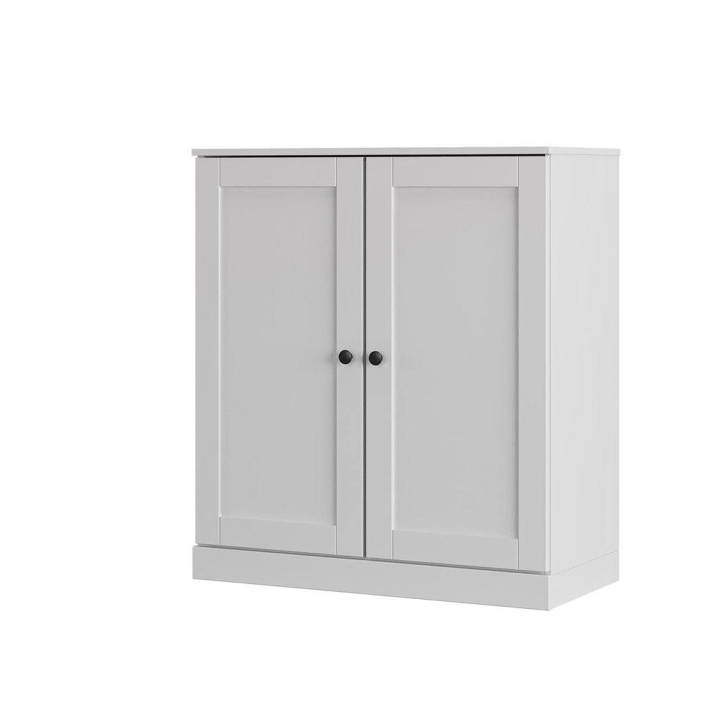 White Twenty Pair Solid WoodShoe Storage Cabinet