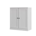 White Twenty Pair Solid WoodShoe Storage Cabinet on a white background