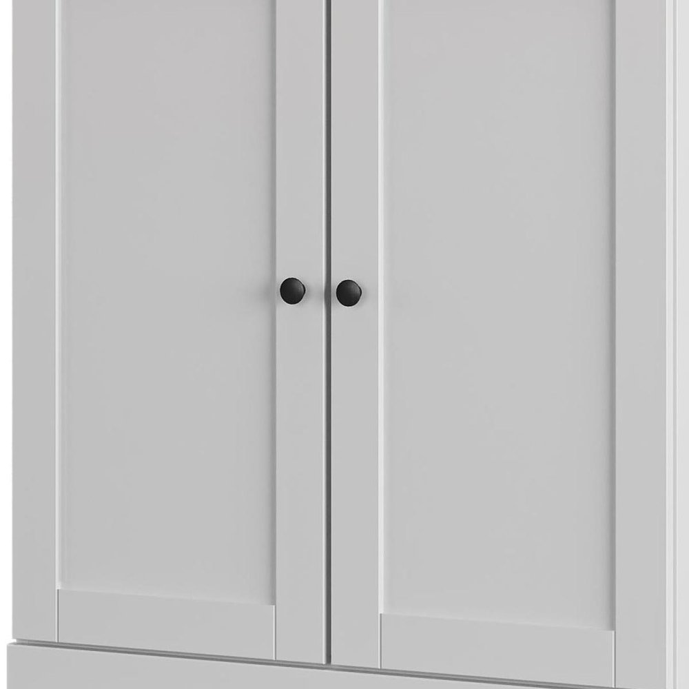 White Twenty Pair Solid WoodShoe Storage Cabinet