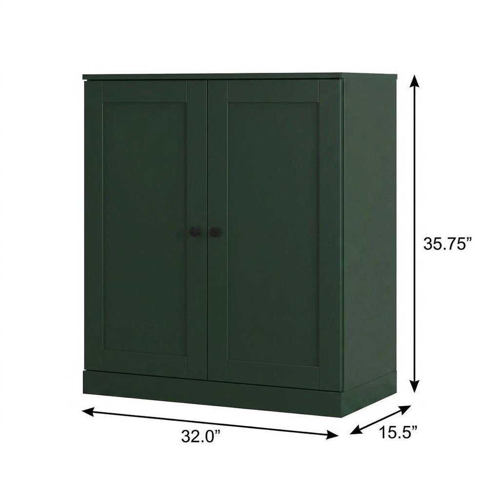 Green Twenty Pair Solid WoodShoe Storage Cabinet