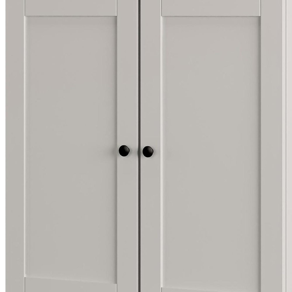 Off White Twenty Pair Solid WoodShoe Storage Cabinet