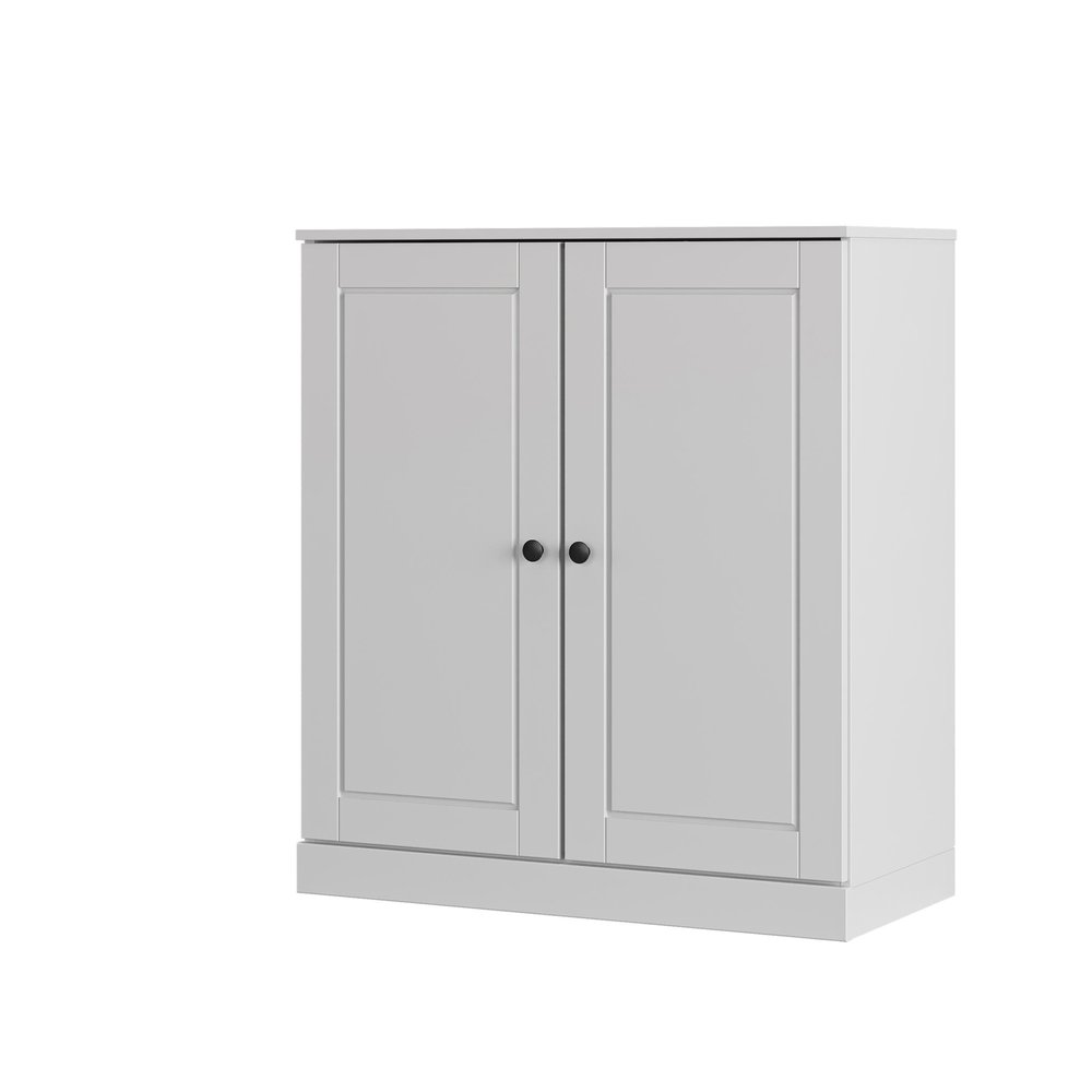 White Twenty Pair Solid WoodShoe Storage Cabinet