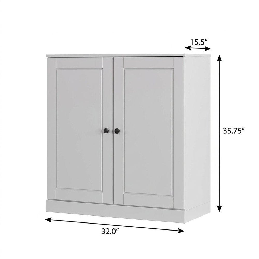White Twenty Pair Solid WoodShoe Storage Cabinet