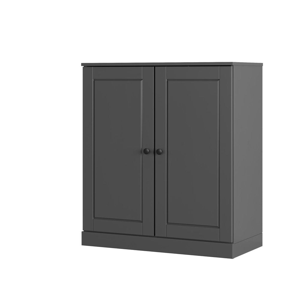 Gray Twenty Pair Solid WoodShoe Storage Cabinet