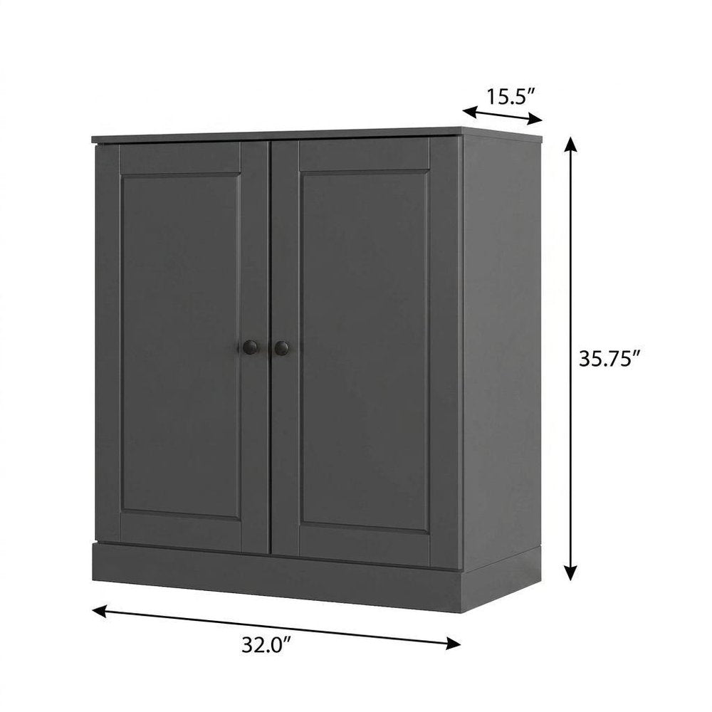 Gray Twenty Pair Solid WoodShoe Storage Cabinet