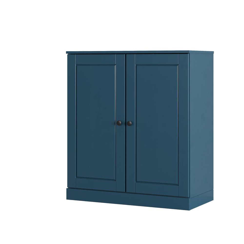 Teal Blue Twenty Pair Solid WoodShoe Storage Cabinet
