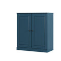 Teal Blue Twenty Pair Solid WoodShoe Storage Cabinet on a white background