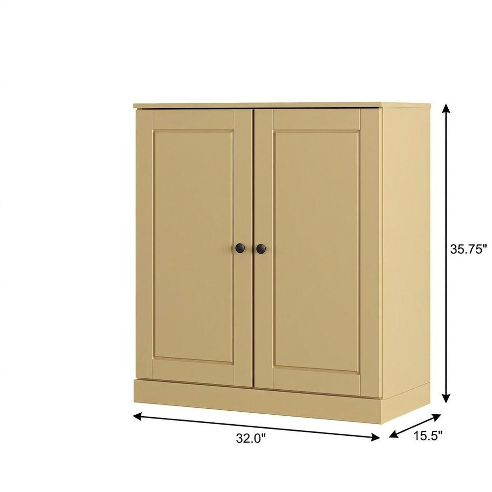Yellow Twenty Pair Solid WoodShoe Storage Cabinet