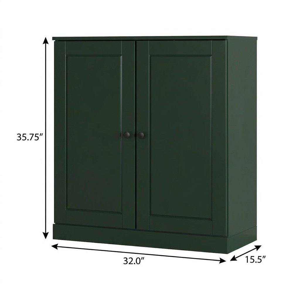 Green Twenty Pair Solid WoodShoe Storage Cabinet
