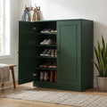 Green Twenty Pair Solid WoodShoe Storage Cabinet