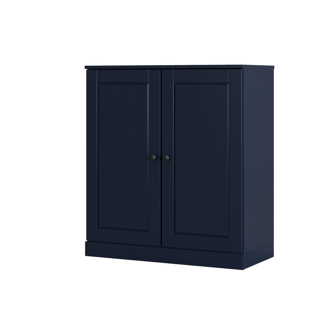 Navy Blue Twenty Pair Solid WoodShoe Storage Cabinet
