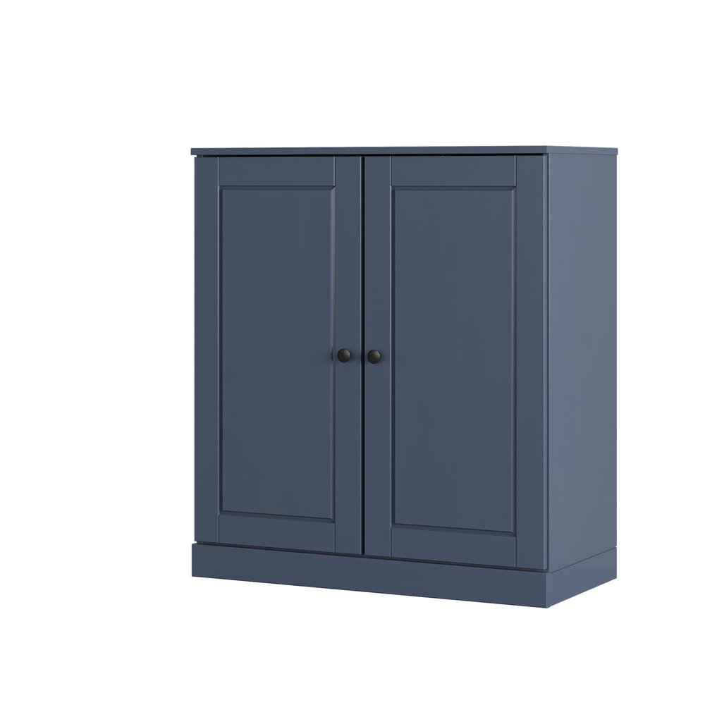 French Blue Twenty Pair Solid WoodShoe Storage Cabinet