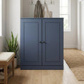 French Blue Twenty Pair Solid WoodShoe Storage Cabinet