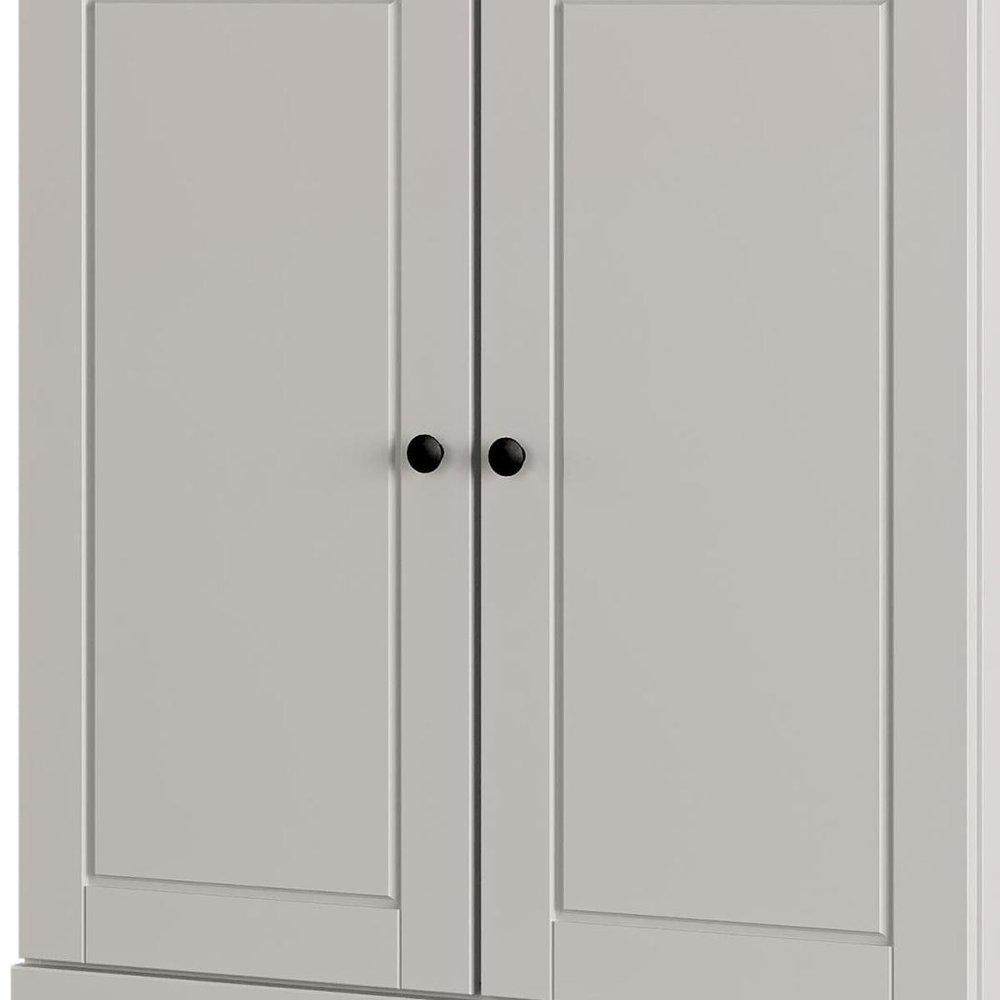 Off White Twenty Pair Solid WoodShoe Storage Cabinet