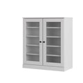 White Twenty Pair Solid WoodShoe Storage Cabinet on a white background