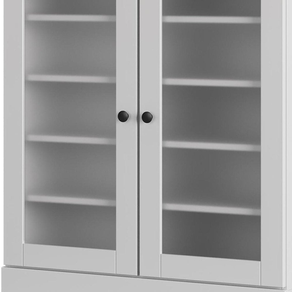 White Twenty Pair Solid WoodShoe Storage Cabinet