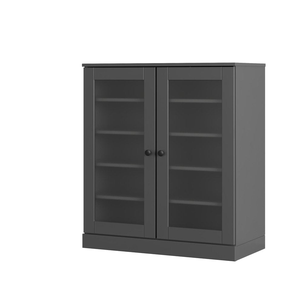 Gray Twenty Pair Solid WoodShoe Storage Cabinet
