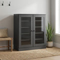 Gray Twenty Pair Solid WoodShoe Storage Cabinet