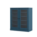 Teal Blue Twenty Pair Solid WoodShoe Storage Cabinet on a white background