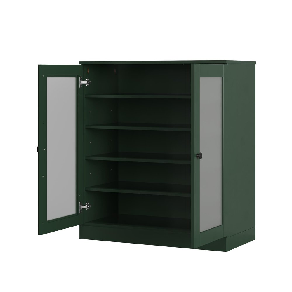 Green Twenty Pair Solid WoodShoe Storage Cabinet