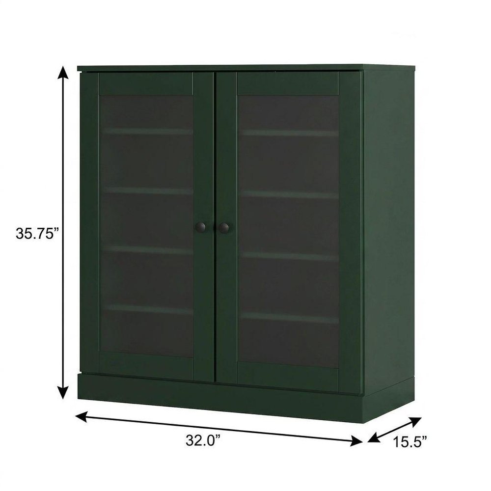 Green Twenty Pair Solid WoodShoe Storage Cabinet