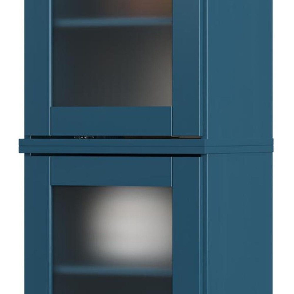72" Teal Blue Solid Wood Two Door Pantry Or Storage Closet
