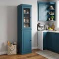 72" Teal Blue Solid Wood Two Door Pantry Or Storage Closet