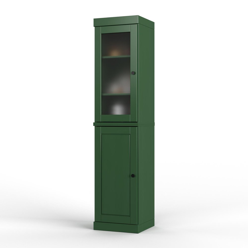 72" Green Solid Wood Two Door Pantry Or Storage Closet