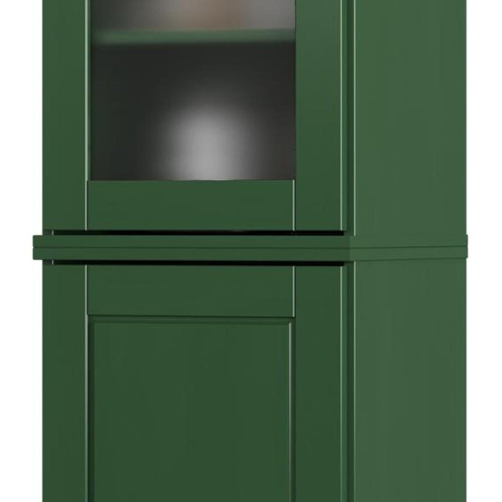 72" Green Solid Wood Two Door Pantry Or Storage Closet