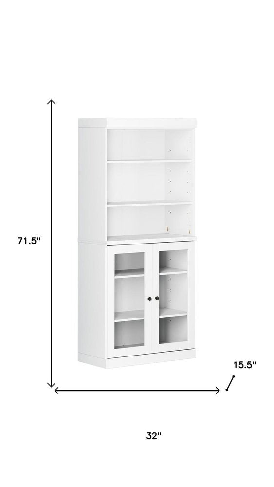 72" White Solid Wood Two Door Pantry Or Storage Closet on a white background