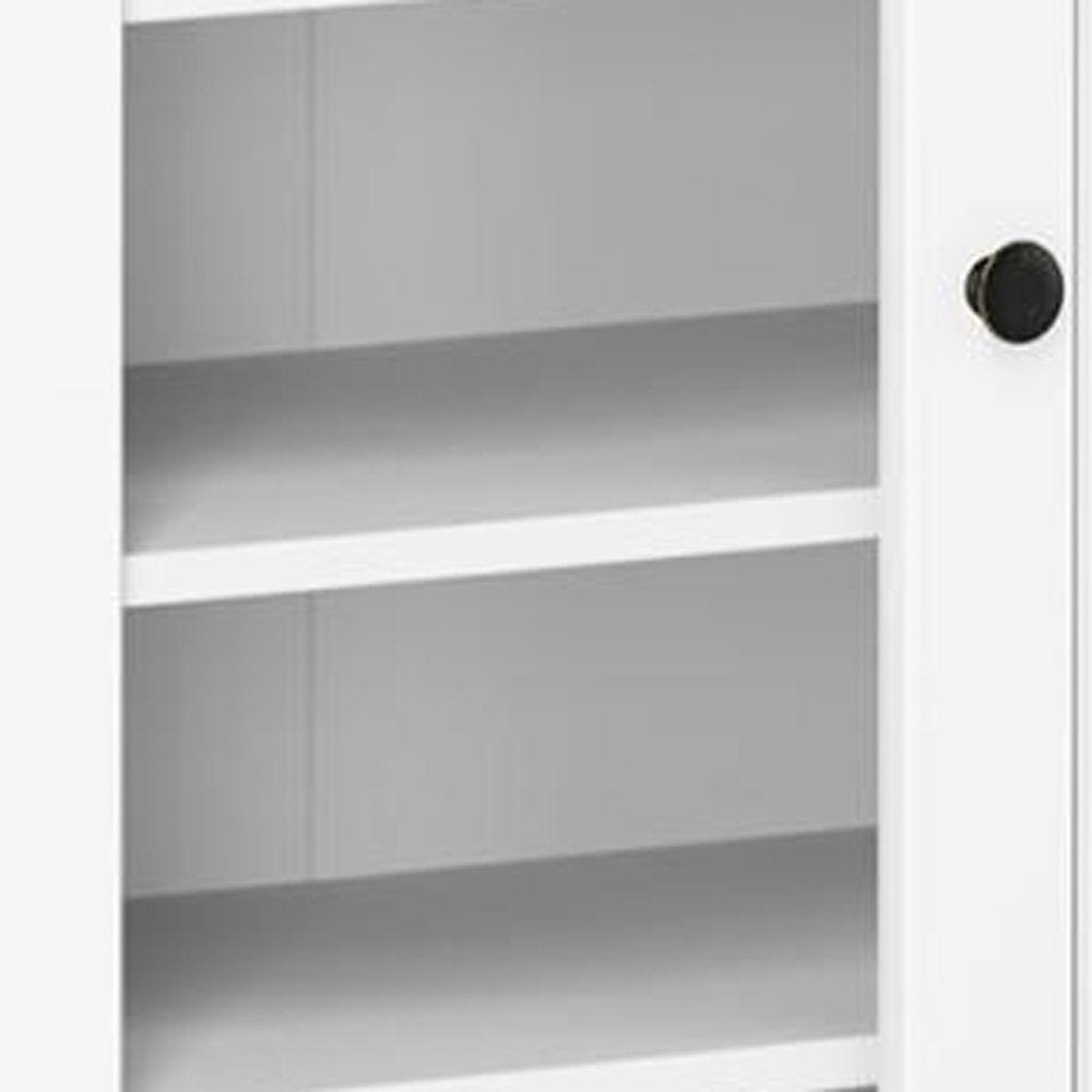 72" White Solid Wood Four Door Two Drawer Pantry Or Storage Closet